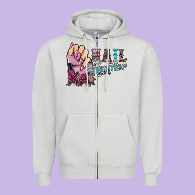 Nail Hustler Zipper Hoodie Designed By Sublimationcraftshop