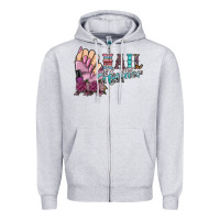 Heather Grey nail hustler Zipper Hoodie - SublimationCraftShop
