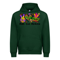 Forest Green peace love  mardi gras Urban Hoodie - AdoDesignShop