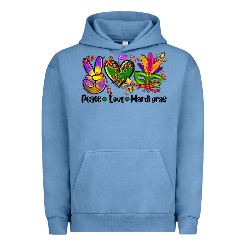 Peace Love  Mardi Gras Urban Hoodie by AdoDesignShop | Teevron