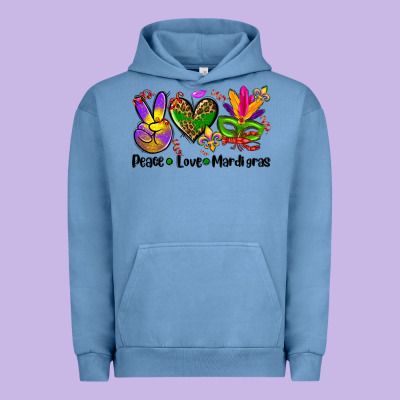 Peace Love  Mardi Gras Urban Hoodie Designed By Adodesignshop