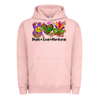 Pigment Salmon peace love  mardi gras Urban Hoodie - AdoDesignShop