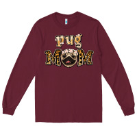 Burgundy Pug Mom Long Sleeve Tee - Jasminsmagicworld
