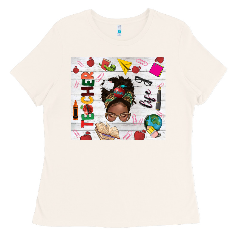 Afro Teacher Life Ladies Tee by NancyCooperArtShop | Teevron
