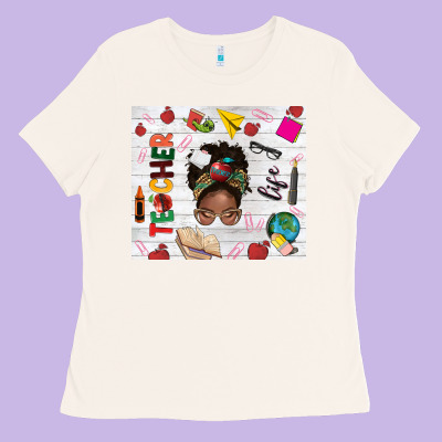 Afro Teacher Life Ladies Tee Designed By Nancycooperartshop