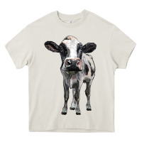 Cream holstein cow Heavy Core Tee - BarkalooDesign