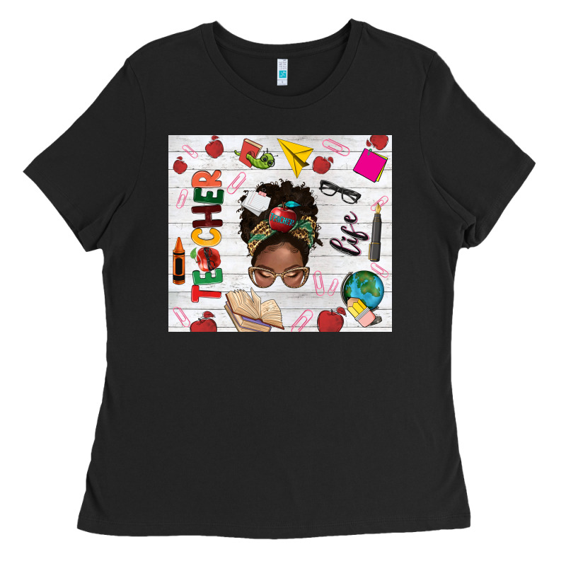 Afro Teacher Life Ladies Tee by NancyCooperArtShop | Teevron