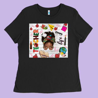 Afro Teacher Life Ladies Tee Designed By Nancycooperartshop