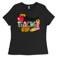 Black blessed teacher Ladies Tee - NancyCooperArtShop