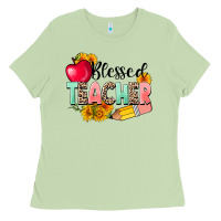 Matcha blessed teacher Ladies Tee - NancyCooperArtShop