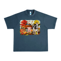 Midnight Navy fall farm animals Urban Heavy Tee - CowGirlArtShop