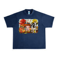Navy fall farm animals Urban Heavy Tee - CowGirlArtShop