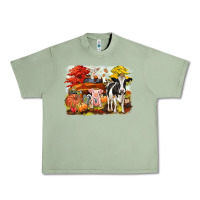Oil Green fall farm animals Urban Heavy Tee - CowGirlArtShop