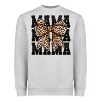 Heather Grey mama leopard Heavyweight Sweatshirt - CowhideDigitalArt