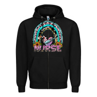 Black nurse rainbow Zipper Hoodie - SublimationCraftShop