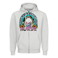 Dove Grey nurse rainbow Zipper Hoodie - SublimationCraftShop
