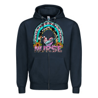 Navy nurse rainbow Zipper Hoodie - SublimationCraftShop