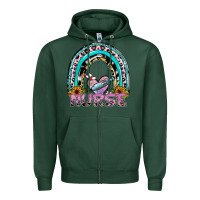 Sports Green nurse rainbow Zipper Hoodie - SublimationCraftShop