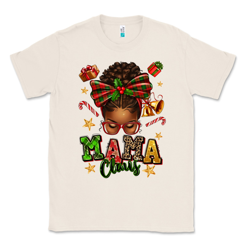 Mama Claus Afro Messy Bun Classic Tee by texasbilliewilder | Teevron