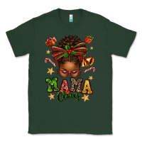 Sports Green mama claus afro messy bun Classic Tee - texasbilliewilder