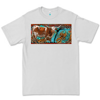 Dove Grey texas longhorn with aztec tiger and  leopard Premium Tee - RanaPortraitStore