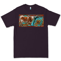 Plum texas longhorn with aztec tiger and  leopard Premium Tee - RanaPortraitStore