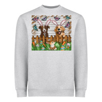 Heather Grey Easter Dog Heavyweight Sweatshirt - CowhideDigitalArt