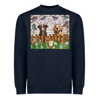 Navy Easter Dog Heavyweight Sweatshirt - CowhideDigitalArt
