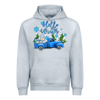 Heather Grey hello winter with sniwman and  truck Urban Hoodie - AdoDesignShop