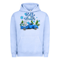 Pigment Grape Ice hello winter with sniwman and  truck Urban Hoodie - AdoDesignShop