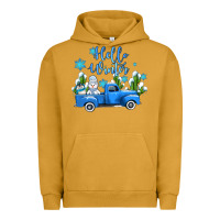 Pigment Peanut Butter hello winter with sniwman and  truck Urban Hoodie - AdoDesignShop