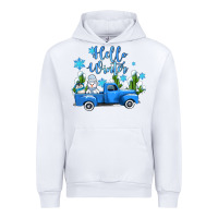 White hello winter with sniwman and  truck Urban Hoodie - AdoDesignShop