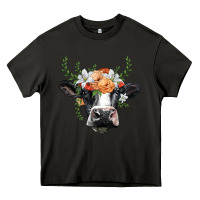 Asphalt holstein cow head Heavy Core Tee - BarkalooDesign