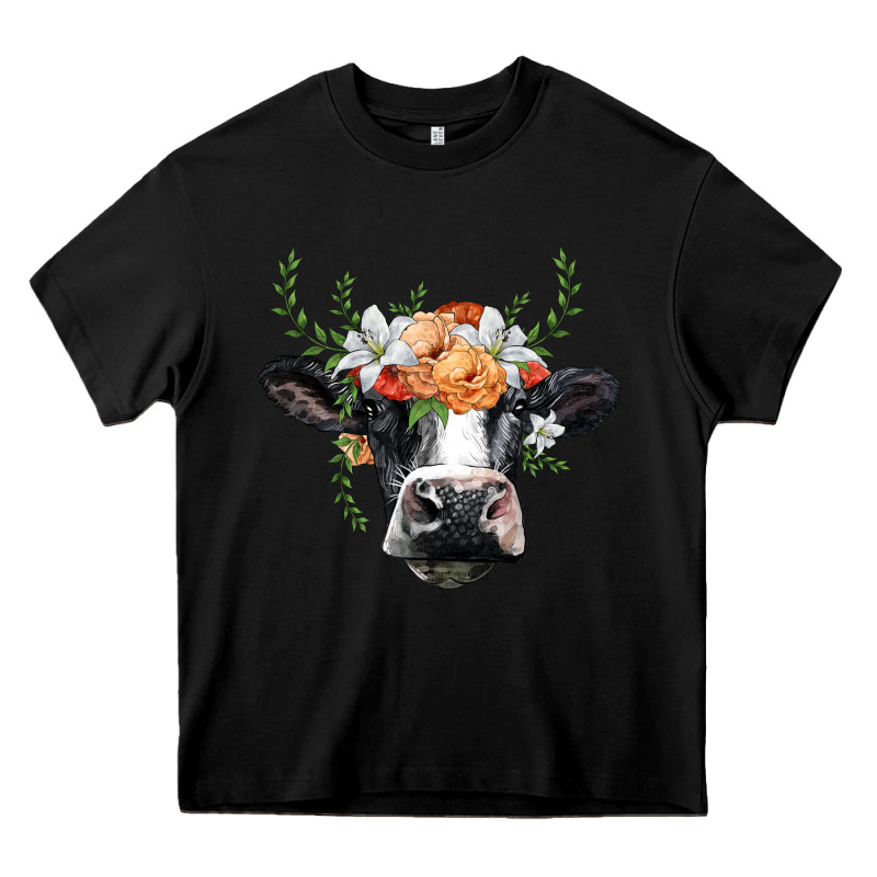 Holstein Cow Head Heavy Core Tee by BarkalooDesign | Teevron