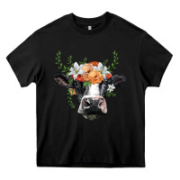 Black holstein cow head Heavy Core Tee - BarkalooDesign