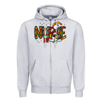 Heather Grey nurse taco mexico Zipper Hoodie - CowhideDigitalArt