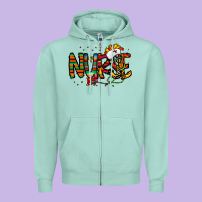 Nurse Taco Mexico Zipper Hoodie Designed By Cowhidedigitalart