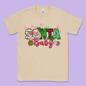 Santa Baby Pink Christmas Classic Tee Designed By Texasbilliewilder