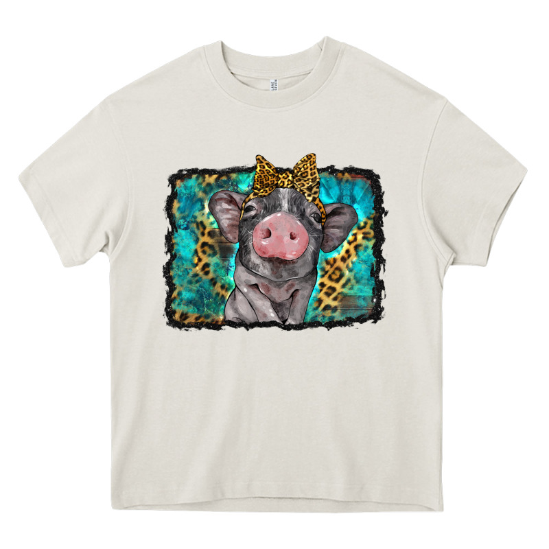 Baby Pig With Leopard Background Heavy Core Tee by BarkalooDesign | Teevron