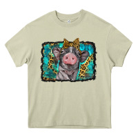 Mossy baby pig with leopard background Heavy Core Tee - BarkalooDesign