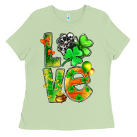 Matcha st.patrick love with clover Ladies Tee - NancyCooperArtShop