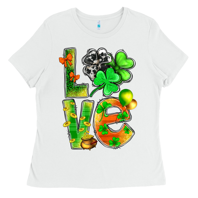 St.patrick Love With Clover Ladies Tee by NancyCooperArtShop | Teevron