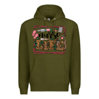 Army Green Nurse life leopard frame Premium Hoodie - LillyAllenDesigns
