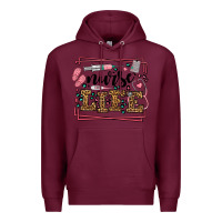 Burgundy Nurse life leopard frame Premium Hoodie - LillyAllenDesigns