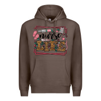 Coffee Nurse life leopard frame Premium Hoodie - LillyAllenDesigns