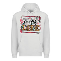 Dove Grey Nurse life leopard frame Premium Hoodie - LillyAllenDesigns