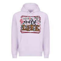 Lilac Nurse life leopard frame Premium Hoodie - LillyAllenDesigns