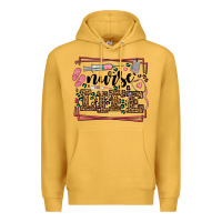 Mustard Nurse life leopard frame Premium Hoodie - LillyAllenDesigns