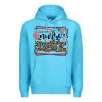 Ocean Blue Nurse life leopard frame Premium Hoodie - LillyAllenDesigns