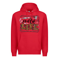 Red Nurse life leopard frame Premium Hoodie - LillyAllenDesigns